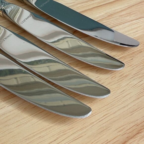 Oneida Evening Star Silverplated Knives Set Of 4 1950s Floral Pattern 8.5" - Picture 10 of 11